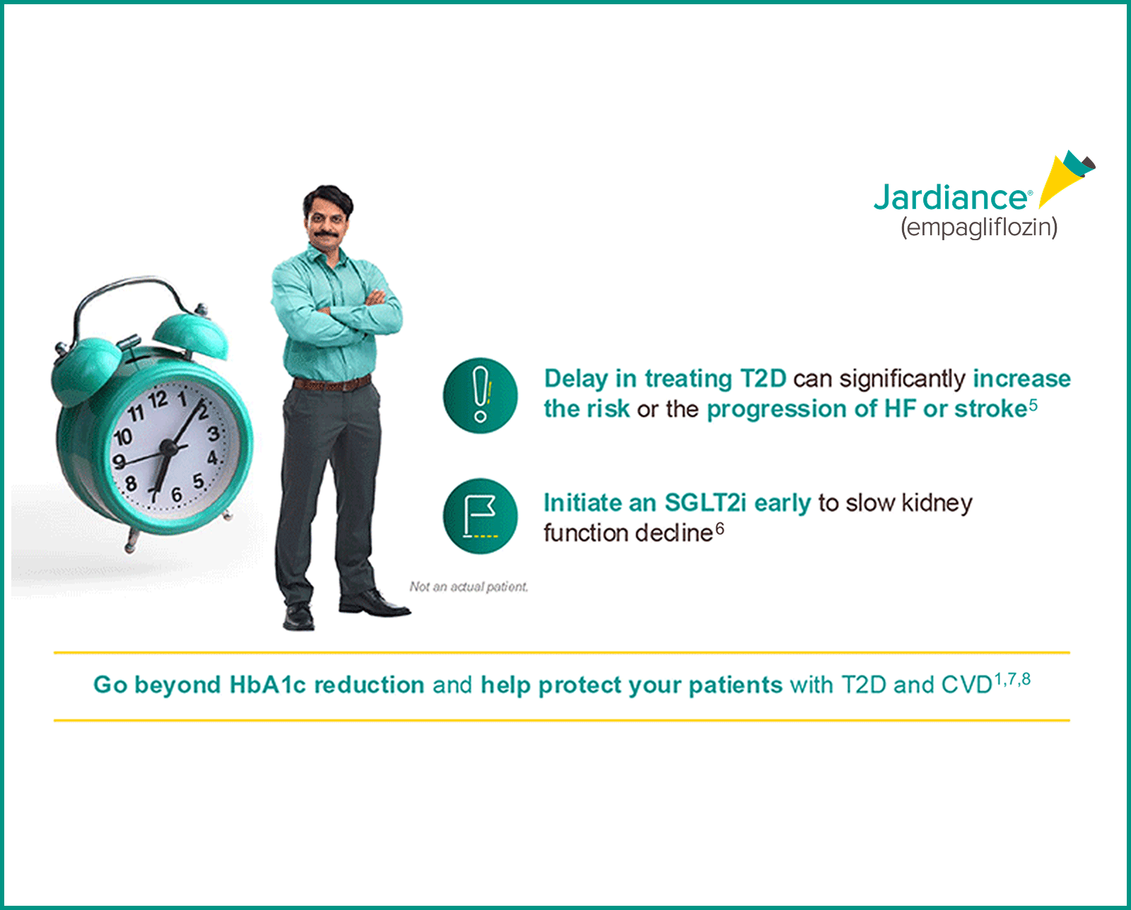 Early intervention is key to help protect patients by reducing the risk of cardio-renal complications6-9